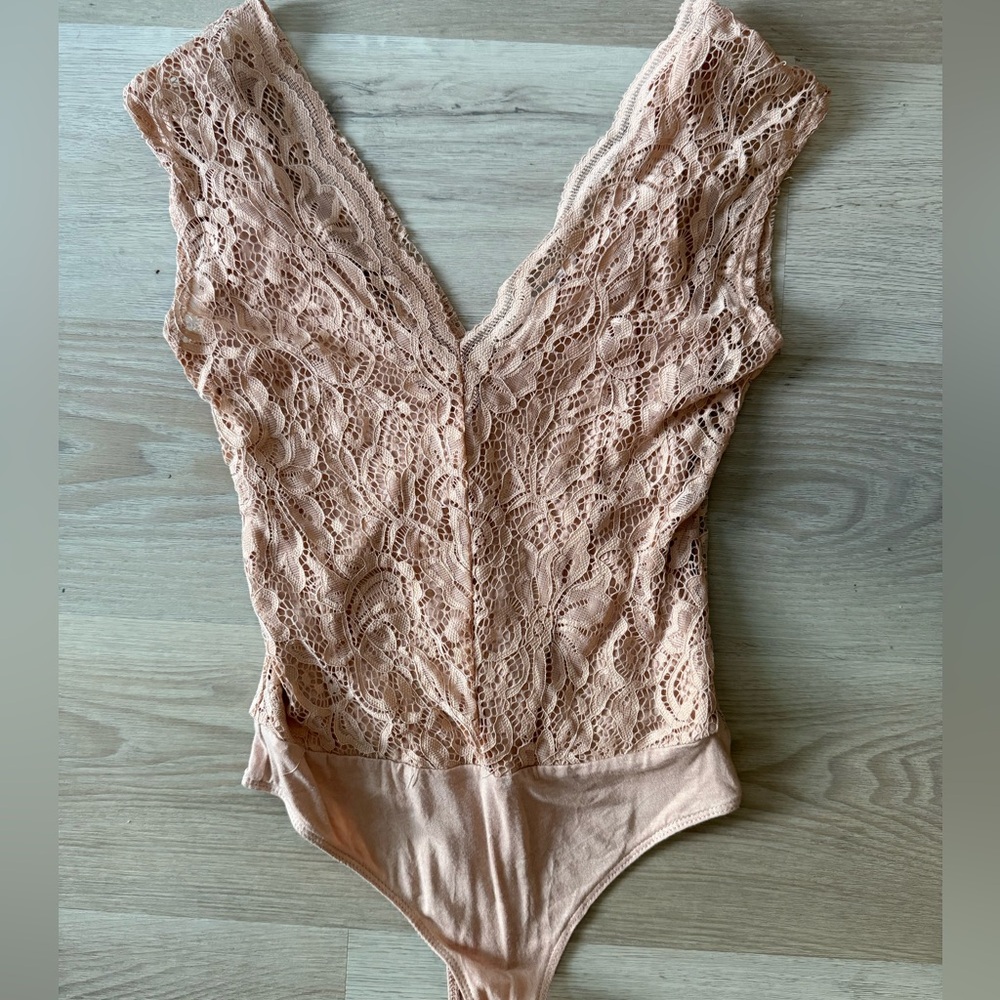 Socialite Lace Bodysuit Nude XS
